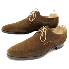 Autre Marque-SAPATOS CROCKETT & JONES NEWQUAY 8.5E 42.5 SAPATOS DERBY SUEDE COCOA BROWN-Marrom