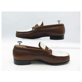 JM Weston-JM WESTON LOAFERS 182 6.5b 40 40.5 FINE TWO-TONE LEATHER SHOES-Other