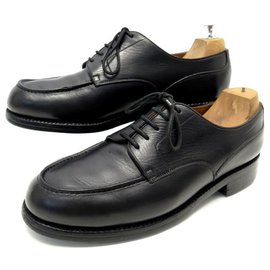 JM Weston-JM WESTON SHOES 641 7.5E 41.5 LARGE DERBY GOLF BLACK LEATHER SHOES-Black