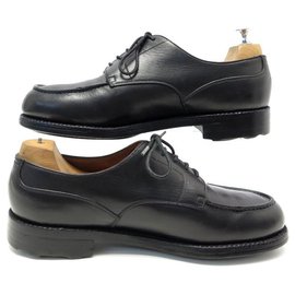 JM Weston-JM WESTON SHOES 641 7.5E 41.5 LARGE DERBY GOLF BLACK LEATHER SHOES-Black