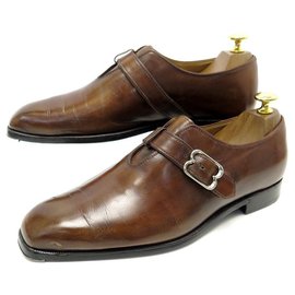 Berluti-CHAUSSURES BERLUTI OLGA 0795 7 41 MOCASSINS A BOUCLE CUIR MARRON LOAFERS-Marron