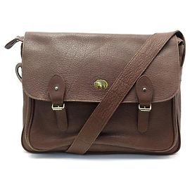 BOLSA DE MÃO MAC DOUGLAS BOLSA DE OMBRO EM COURO DE GRÃO MARROM Marrom