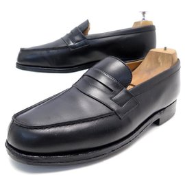 JM Weston-SHOES MANUFACTURE JM WESTON LOAFERS 180 7.5D 41.5 BLACK LEATHER SHOES-Black