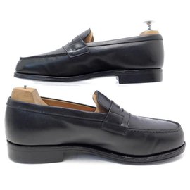 JM Weston-SHOES MANUFACTURE JM WESTON LOAFERS 180 7.5D 41.5 BLACK LEATHER SHOES-Black