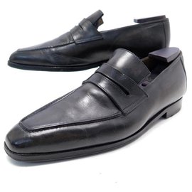 Berluti-BERLUTI SHOES ANDY DEMESURE LOAFERS 8.5 42.5 LEATHER STRIPPERS SHOES-Grey