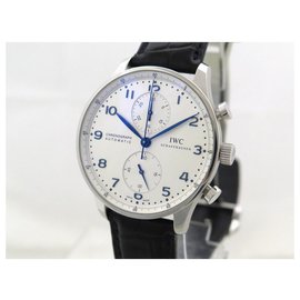 IWC-NEW IWC PORTUGUESE IW WATCH371446 automatic 40 MM CHRONOGRAPH + CASE-Silvery