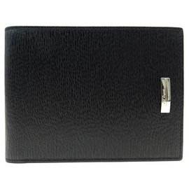 St Dupont-ST DUPONT WALLET IN BLACK LEATHER BLACK LEATHER WALLET CARD HOLDER-Black