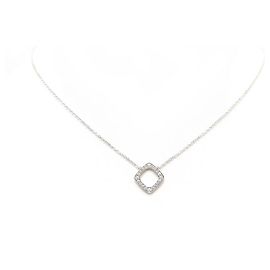 NUEVO COLLAR DINH VAN CON ESTAMPADO EN ORO BLANCO 18KY DIAMANTES + CAJA PARA COLLAR Plata