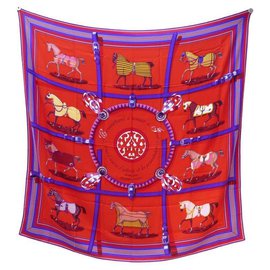 Hermès COPERTE E COMPLETI D-DAY CHALE HERMES. EUDEL CASHMERE E SETA ROSSA Rosso