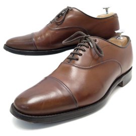 Church's-CHURCH'S LANARK SHOES 6.5F 40.5 41 RICHELIEU BROWN LEATHER LEATHER SHOES-Brown
