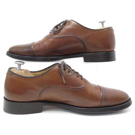 Church's-CHURCH'S LANARK SHOES 6.5F 40.5 41 RICHELIEU BROWN LEATHER LEATHER SHOES-Brown