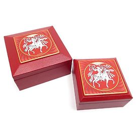 Hermès neuf 2 HERMES SNAP BOXES FIREWORKS IN GOAT LEATHER BIRTHDAY ENAMEL Red