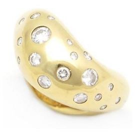 BAGUE FRED MOUVEMENTEE GM 53 OR JAUNE 18K & 18 DIAMANTS GOLD DIAMONDS RING Doré