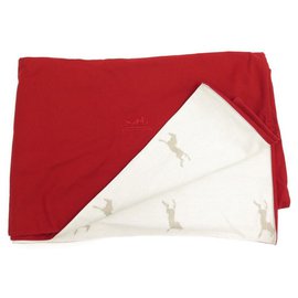 Hermès COBERTOR DE CAVALOS DE HERMES REVERSÍVEL COBERTOR DE CAMA DE ALGODÃO VERMELHO DE CANVAS Outro