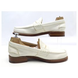 Church's-NEW CHURCH'S PEMBREY SHOES 6g 40 WHITE LEATHER LOAFERS + LOAFERS BOX-White