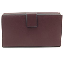 Fendi-NEW FENDI PEEKABOO CONTINENTAL WALLET 8M0308 LEATHER + WALLET BOX-Dark red
