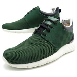 NEUF CHAUSSURES LOUIS VUITTON BASKETS FASTLANE 7 IT 42 FR TOILE VERTE SHOES Vert