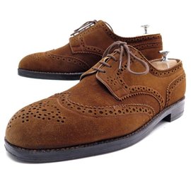 JM Weston-JM WESTON DERBY SHOES 389 flowered tip 9.5D 43.5 BROWN SUEDE SHOES-Brown