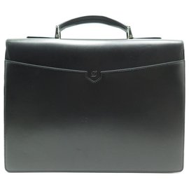 St Dupont-NEW ST DUPONT LINE D TOWEL BAG 1 bellows 181001 LEATHER SATCHEL-Black