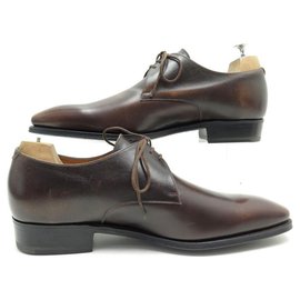 JM Weston-NEW JM WESTON CONTI SHOES 3 carnations 437 8E 42 BROWN LEATHER DERBY-Brown