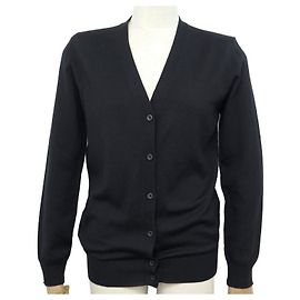 NEU PRADA PULLOVER CARDIGAN CARDIGAN S 40 ES 36 FR AUS SCHWARZER WOLLE PULLOVER AUS NEUER WOLLE Schwarz