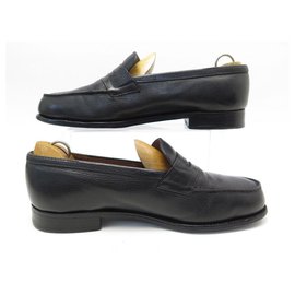 JM Weston-JM WESTON LOAFERS 180 7.5D 42 BLACK SEED LEATHER LOAFERS SHOES-Black