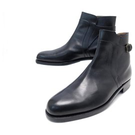 JM Weston-JM WESTON SHOES JODHPUR ANKLE BOOTS 730 8E 42 LARGE BLACK LEATHER BOOTS-Black