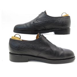 JM Weston-JM WESTON LOAFERS BUCKLE SHOES 531 6.5E 41.5 BLACK SHARK LEATHER SHOES-Black
