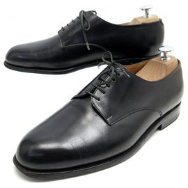 JM Weston-JM WESTON DERBY SHOES 502 7E 41 LARGE BLACK LEATHER SHOES-Black