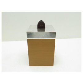 Hermès-HERMES BOX PENCIL PENCIL OFFICE IN WOODEN AND SILVER METAL WOODEN PENCIL BOX-Brown