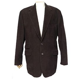 Hermès HERMES SAMTJACKE COTELE G9125 l 52 BRAUN JACKE AUS BAUMWOLLKORDUR Braun