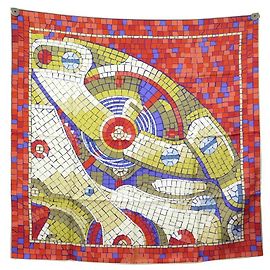 NOVO RELÓGIO ROLEX SCARF SQUARE MOSAIC 90 RED SILK + NOVA CAIXA DE LENÇO Vermelho