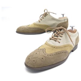 JM Weston-NEW JM WESTON RICHELIEU SHOES 604 6.5D 40.5 BEIGE SUEDE + SHOES BOX-Beige