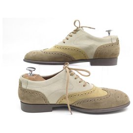 JM Weston-NEW JM WESTON RICHELIEU SHOES 604 6.5D 40.5 BEIGE SUEDE + SHOES BOX-Beige