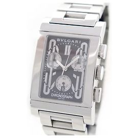 NOVO RELÓGIO BULGARI RETTANGOLO RTC 49S 46 RELÓGIO DE CRONÓGRAFO DE QUARTZO MM Prata
