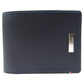 St Dupont-NEW ST DUPONT DEFI WALLET 170601 NAVY BLUE LEATHER WALLET CARD HOLDER-Navy blue