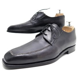 Berluti-ZAPATOS BERLUTI DERBY 3 claveles 6.5 40.5 Zapatos de cuero negro-Negro