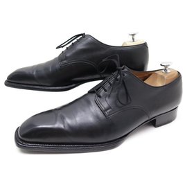JM Weston-JM WESTON SHOES 636 BEAUBOURG DERBY 10.5D 44.5 BLACK LEATHER SHOES-Black
