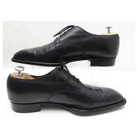 JM Weston-JM WESTON SHOES 636 BEAUBOURG DERBY 10.5D 44.5 BLACK LEATHER SHOES-Black
