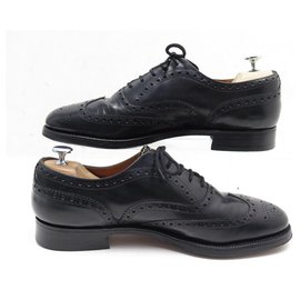 Church's-CHURCH S BURWOOD SHOES 10F 44 RICHELIEUS BLACK LEATHER SHOES-Black
