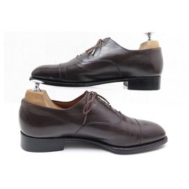 JM Weston-JM WESTON SHOES 300 Richelieu 7.5E 41.5 STRAIGHT END BROWN LEATHER SHOES-Brown