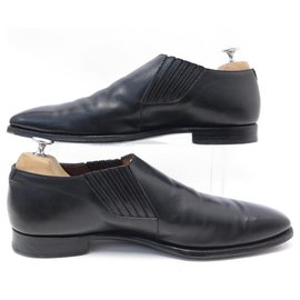 Autre Marque-CROCKETT & JONES CLYDE LOAFERS 8.5E 42 BLACK LEATHER LOAFERS SHOES-Black