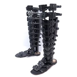 SANDALI CHRISTIAN LOUBOUTIN GLADIATOR ROSA DESERT 38.5 cuir Nero