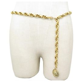 MEDALLÓN DE CADENA VINTAGE CHANEL CINTURÓN CC 65 a 90 CINTURÓN DE CADENA CM DORE Dorado
