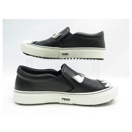Fendi-NEW FENDI BASKETS MONSTER SLIP ON SHOES 8E6520 38.5 39 + BOX SHOES-Black