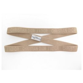 Christian Dior-NEUES DIOR J'ADIOR STIRNBAND AUS ELASTISCHEM BEIGE CANVAS NEUES STIRNBAND KOPFSCHMUCK-Beige