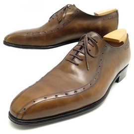 JM Weston-JM WESTON RICHELIEU CYCLIST SHOES 412 10C 44 LEATHER + STAINLESS STEEL SHOES-Brown