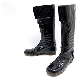 ZAPATOS COURREGES BOTAS NAPLAK 38 CAJA ZAPATOS BOTAS NEGRO CHAROL + BOTAS Negro