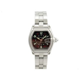 Cartier-CARTIER ROADSTER WATCH 2510 automatic 37 MM STEEL + STEEL WATCH BOX-Silvery