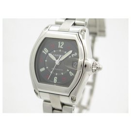 Cartier-CARTIER ROADSTER WATCH 2510 automatic 37 MM STEEL + STEEL WATCH BOX-Silvery